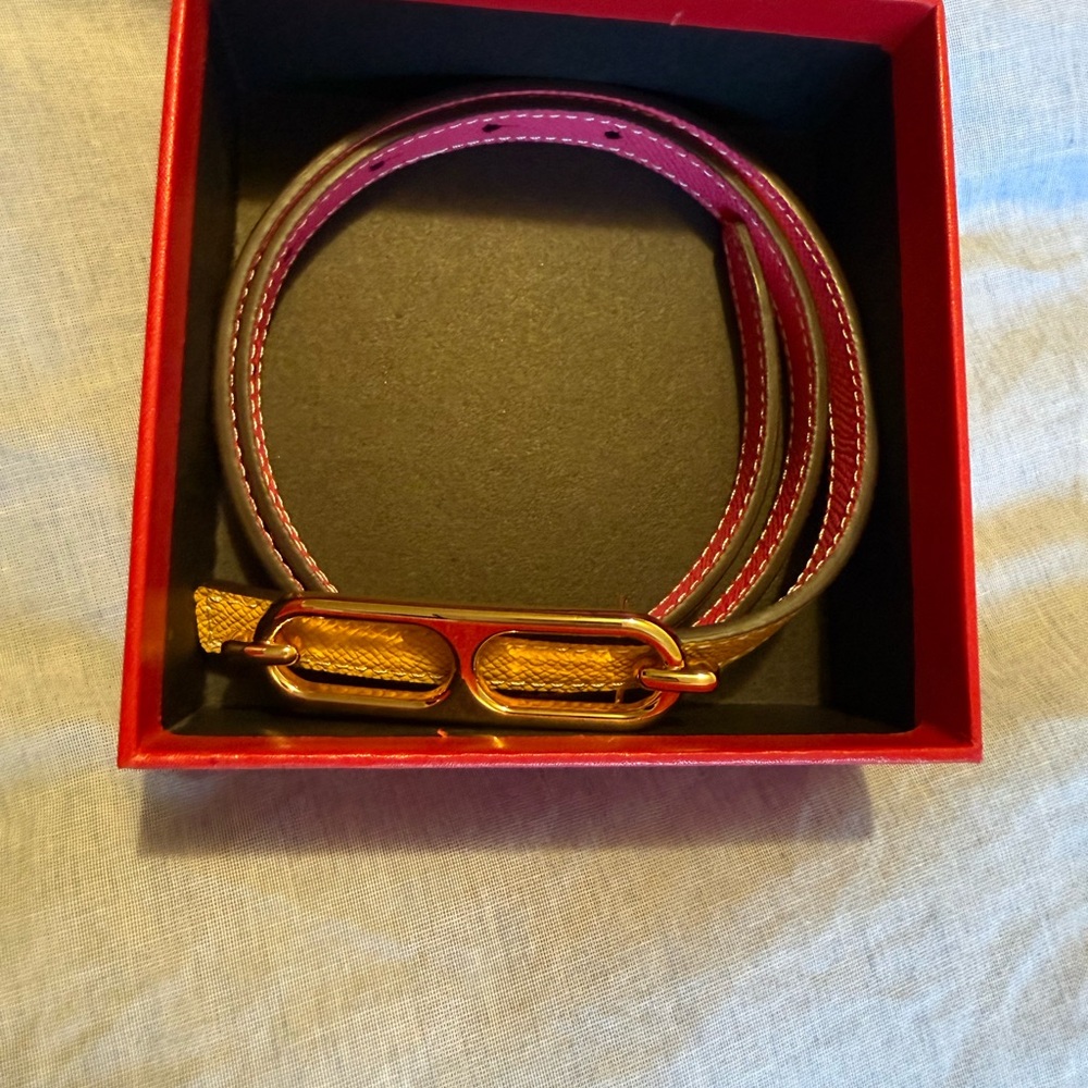 Cowhide Leather Belt | M/L| Reversible| Yellow and Pink